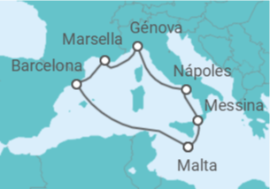 Itinerario del Crucero España, Francia, Italia - MSC Cruceros