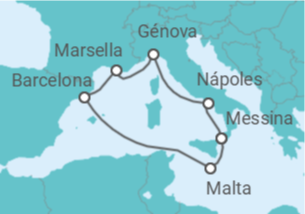 Itinerario del Crucero Malta, Francia, Italia - MSC Cruceros