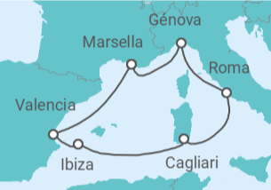 Itinerario del Crucero España, Italia - MSC Cruceros