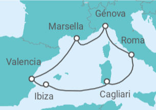 Itinerario del Crucero La música del Mediterráneo - MSC Cruceros