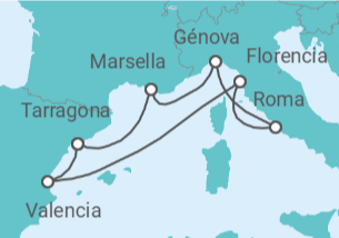 Itinerario del Crucero Del Coliseo a la Provenza - MSC Cruceros