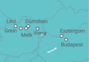 Itinerario del Crucero Un vals vienés hasta Budapest y el valle de Wachau - Riverside