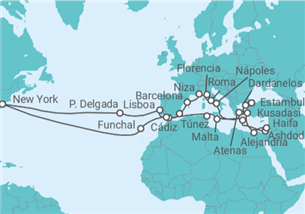 Itinerario del Crucero Tramo vuelta al mundo. De Nueva York a Nueva York - Holland America Line