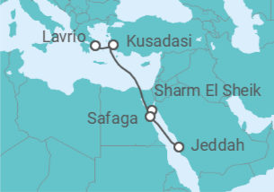 Itinerario del Crucero De la antigua Atenas a Jeddah - Celestyal Cruises