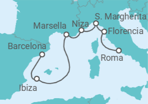 Itinerario del Crucero Italia, Francia, España - Royal Caribbean