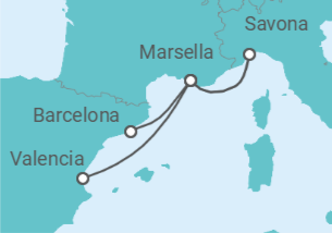 Itinerario del Crucero _Francia e Italia - Costa Cruceros