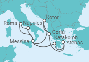 Itinerario del Crucero Gran Mediterráneo - Princess Cruises
