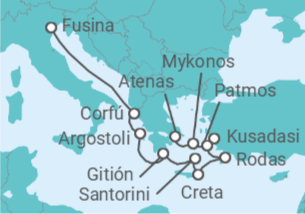 Itinerario del Crucero De Italia a Grecia - Azamara