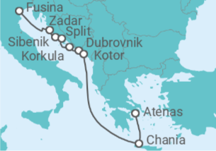 Itinerario del Crucero Croacia, Montenegro y Grecia - Azamara