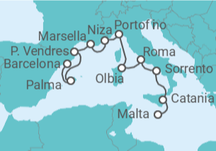 Itinerario del Crucero Mediterráneo romántico - Oceania Cruises