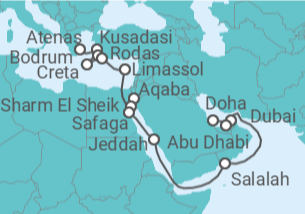 Itinerario del Crucero Reinos del mar y la arena - Oceania Cruises