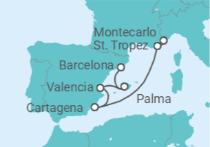 Itinerario del Crucero La ostentación de Mónaco y la Costa Azul - Silversea