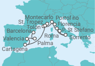 Itinerario del Crucero Sabores de la Toscana - Silversea