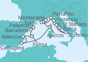 Itinerario del Crucero Doradas playas y rica historia - Silversea