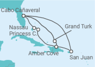 Itinerario del Crucero Aventura de Sol y Mar desde Puerto Cañaveral - Princess Cruises
