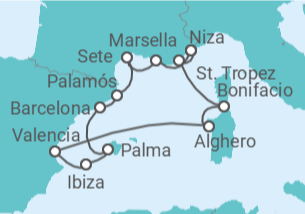 Itinerario del Crucero Escarpados paisajes isleños - Silversea