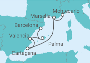 Itinerario del Crucero Recorriendo los mejores destinos del Mediterráneo  - Silversea