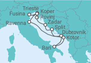 Itinerario del Crucero Romanticismo veneciano - Silversea