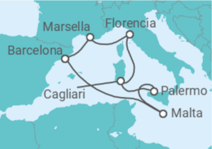 Itinerario del Crucero España, Francia, Italia - MSC Cruceros