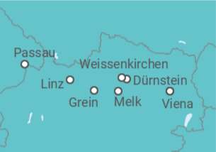 Itinerario del Crucero Los tesoros del Danubio de Austria - Riverside