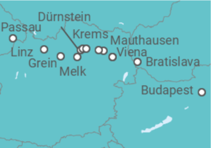 Itinerario del Crucero Leyendas del Danubio desde Budapest hasta Viena - Riverside