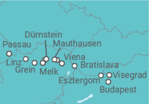 Itinerario del Crucero Perlas del Danubio con la majestuosa Abadía de Melk - Riverside