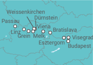 Itinerario del Crucero Serenata del Danubio con Wachau y Viena  - Riverside