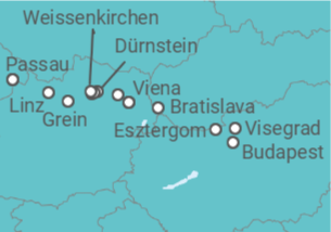 Itinerario del Crucero Viena y Budapest como protagonistas - Riverside