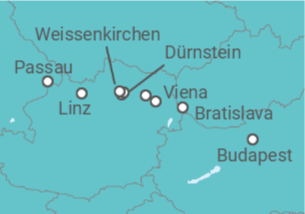 Itinerario del Crucero Leyendas del Danubio desde Budapest hasta Passau - Riverside