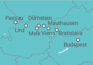 Itinerario del Crucero Majestad del Danubio - Riverside