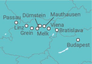 Itinerario del Crucero Majestad del Danubio de Budapest a Viena - Riverside