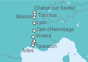 Itinerario del Crucero Sobre las aguas del Ródano y el Saona - Riverside