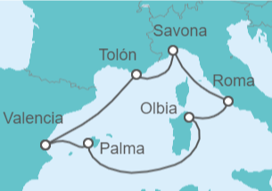 Itinerario del Crucero Historia y belleza natural - Costa Cruceros