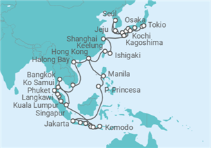 Itinerario del Crucero Gran escapada de Asia - Regent Seven Seas