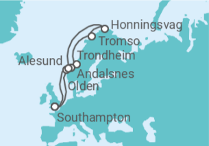 Itinerario del Crucero Noruega - Cunard