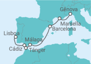 Itinerario del Crucero Francia, España, Marruecos, Portugal - Explora Journeys