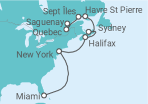 Itinerario del Crucero Canadá, Estados Unidos (EE.UU.) - Explora Journeys