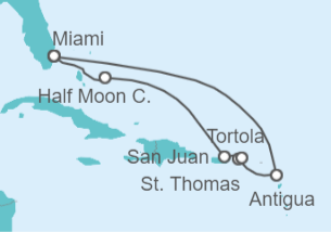 Itinerario del Crucero Antigua Y Barbuda, Islas Vírgenes - EEUU, Islas Vírgenes - Reino Unido, Puerto Rico - Holland America Line