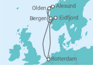 Itinerario del Crucero Fiordos Noruegos - Holland America Line