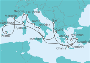 Itinerario del Crucero Lo mejor del Mediterráneo - Princess Cruises