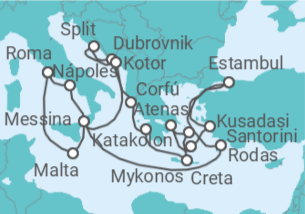 Itinerario del Crucero Lo mejor del Mediterráneo - Princess Cruises