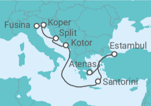 Itinerario del Crucero Turquía, Grecia, Montenegro, Croacia - Explora Journeys