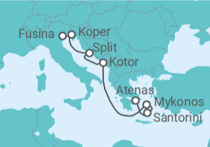 Itinerario del Crucero Croacia, Montenegro, Grecia - Explora Journeys