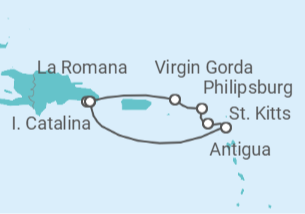 Itinerario del Crucero Islas Vírgenes, St. Maarten, St. Kitts - MSC Cruceros