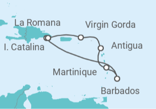 Itinerario del Crucero Barbados, Martinica, Antigua - MSC Cruceros