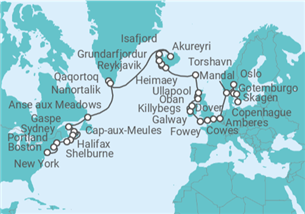 Itinerario del Crucero Escandinavia, Eclipse solar y paso del fuego y el hielo - Seabourn