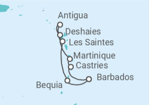 Itinerario del Crucero Islas del sur del Caribe - Silversea