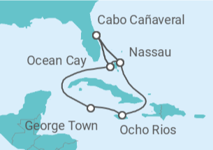 Itinerario del Crucero Bahamas, Jamaica, Islas Caimán - MSC Cruceros