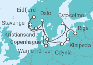 Itinerario del Crucero Capitales Báltias y Fiordos Noruegos - MSC Cruceros