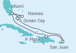 Itinerario del Crucero Bahamas, Estados Unidos, Puerto Rico - MSC Cruceros